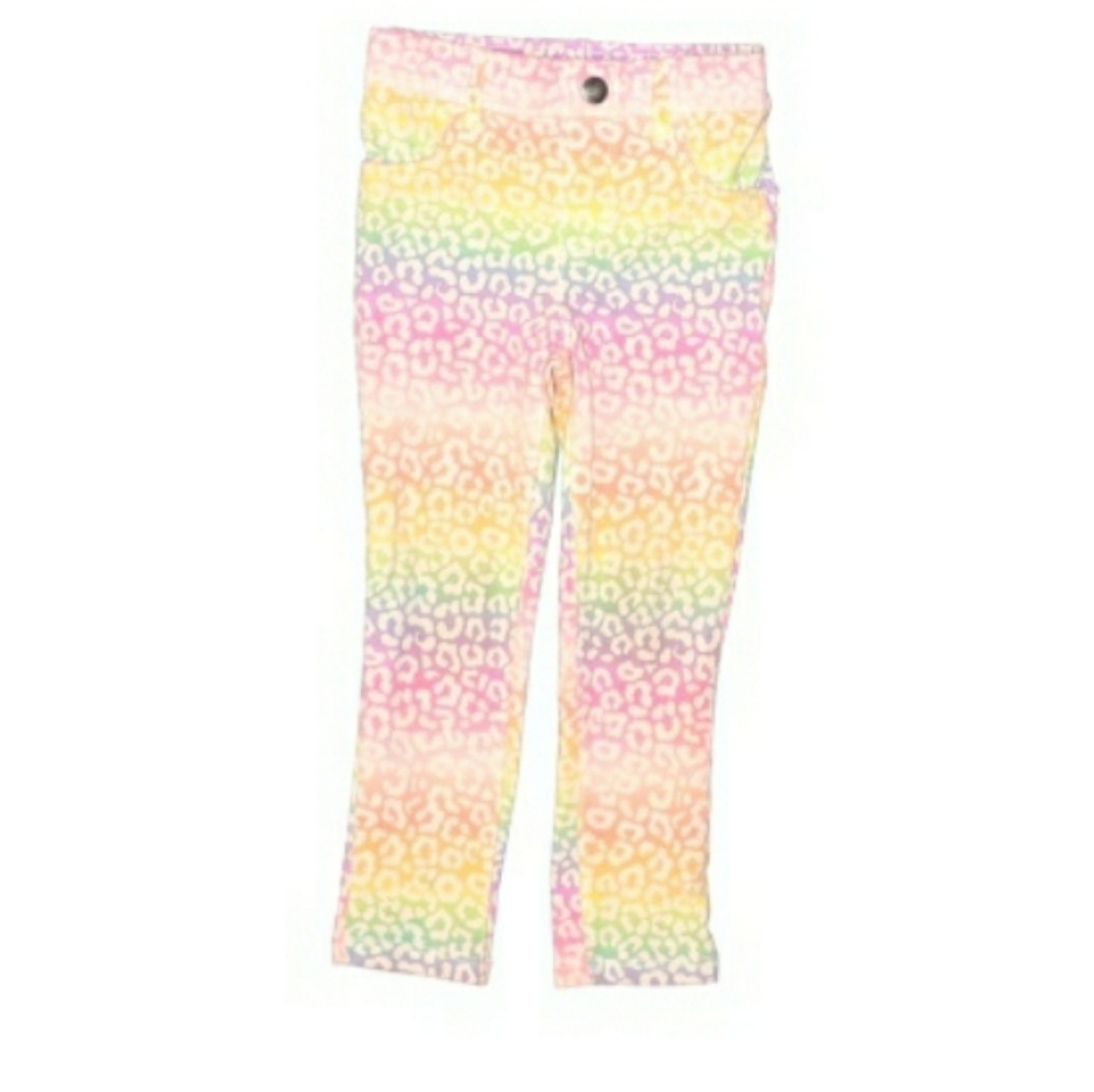 3/$20Childrens Place cheeta print rainbow pants 3t